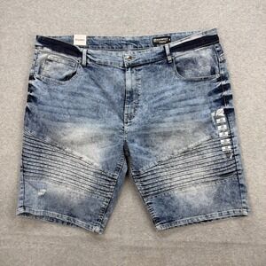 Southpole Jean Shorts Men 48 Blue Denim Jorts Hip Hop Y2K Moto Biker Stretch NEW